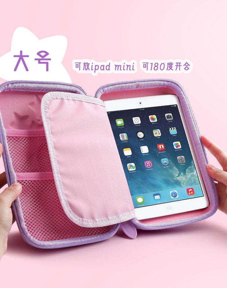 3D Pencil Case EVA Storage Box Lovely Pink Unicorn Cartoon Pen Bag for School Girl Kawaii Stationery Gift Pouch Eraser Holder IN