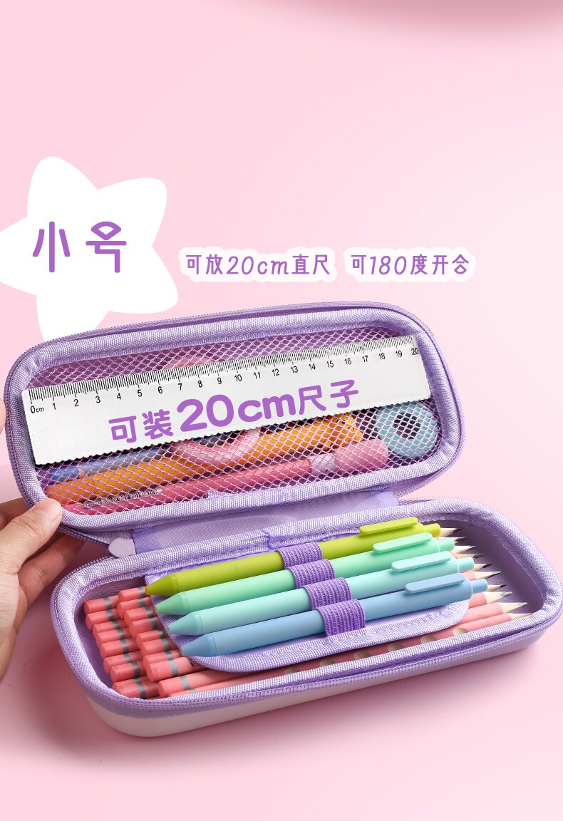 3D Pencil Case EVA Storage Box Lovely Pink Unicorn Cartoon Pen Bag for School Girl Kawaii Stationery Gift Pouch Eraser Holder IN