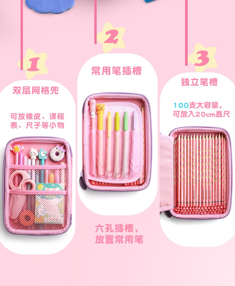 3D Pencil Case EVA Storage Box Lovely Pink Unicorn Cartoon Pen Bag for School Girl Kawaii Stationery Gift Pouch Eraser Holder IN