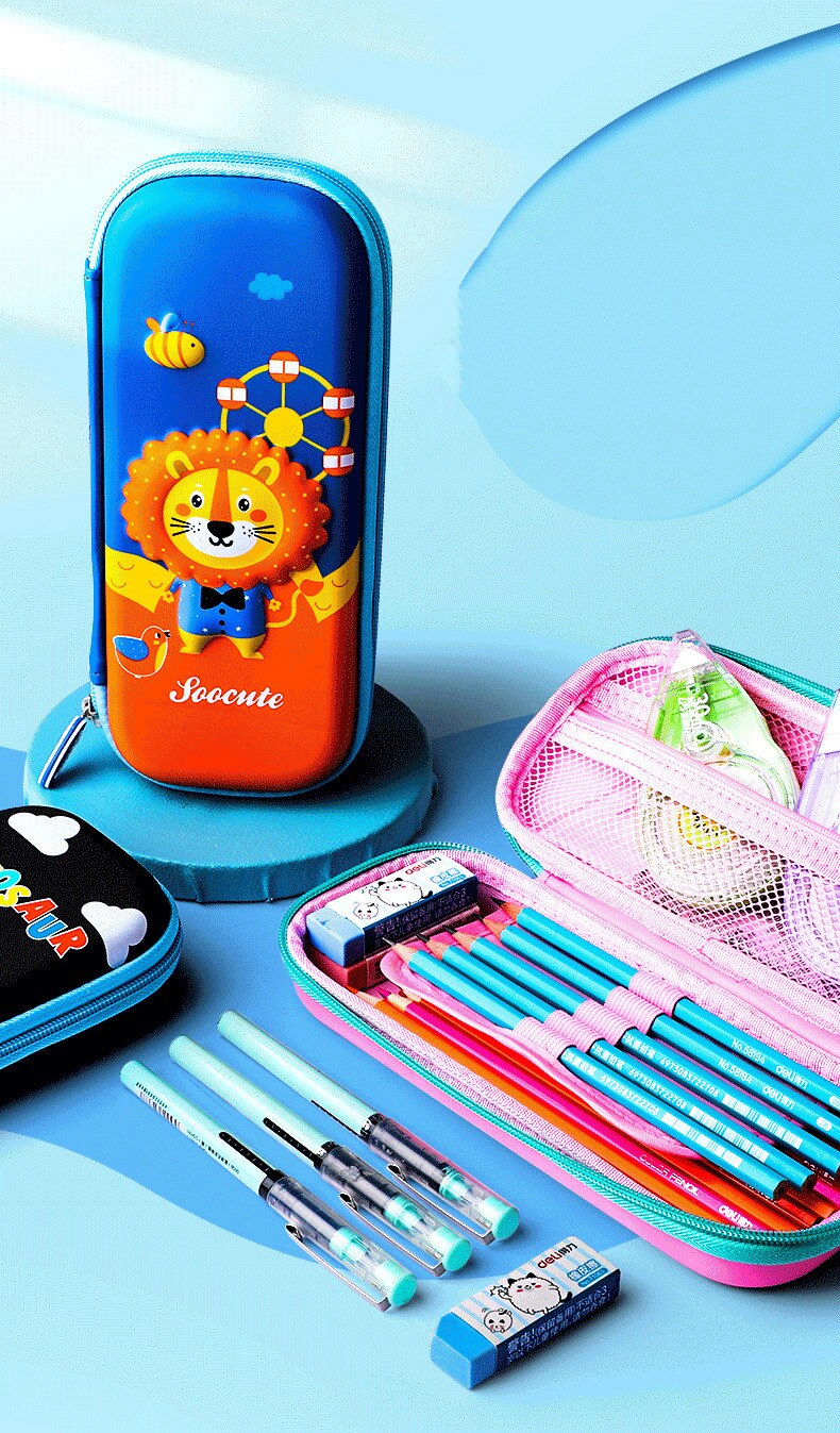 3D stereo animal pencil case plastic Stationery box School Pencil cases for girls pen case student pencil box cute pen bag gifts