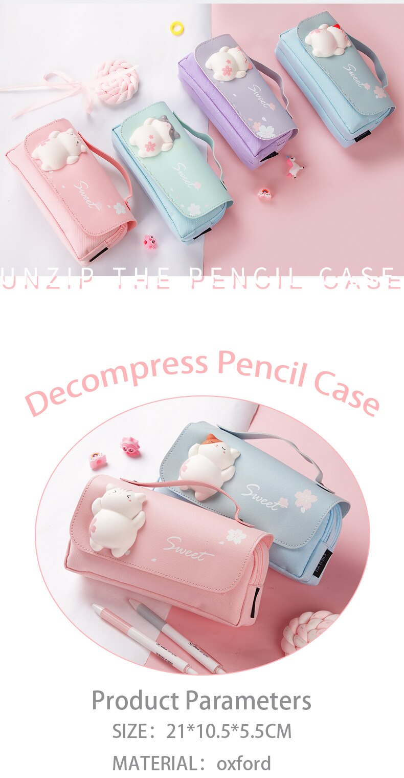 Large Capacity Pencil Case Kawaii Canvas three Layer Pen Brushes Pouch Pencil Bag Portable Box Gifts Supplies School Stationery Large Capacity Pencil Case Kawaii Canvas three Layer Pen Brushes Pouch Pencil Bag Portable Box Gifts Supplies School Stationery