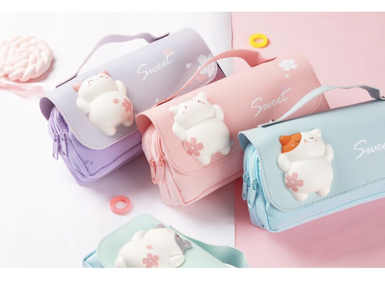 Large Capacity Pencil Case Kawaii Canvas three Layer Pen Brushes Pouch Pencil Bag Portable Box Gifts Supplies School Stationery Large Capacity Pencil Case Kawaii Canvas three Layer Pen Brushes Pouch Pencil Bag Portable Box Gifts Supplies School Stationery