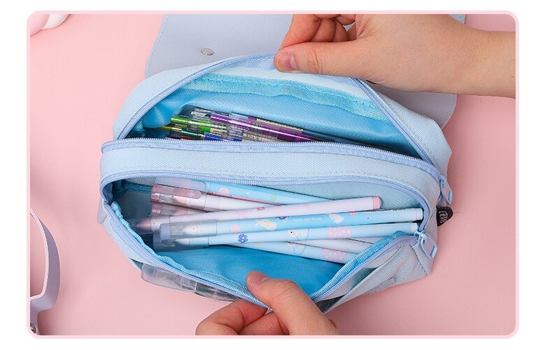 Large Capacity Pencil Case Kawaii Canvas three Layer Pen Brushes Pouch Pencil Bag Portable Box Gifts Supplies School Stationery Large Capacity Pencil Case Kawaii Canvas three Layer Pen Brushes Pouch Pencil Bag Portable Box Gifts Supplies School Stationery