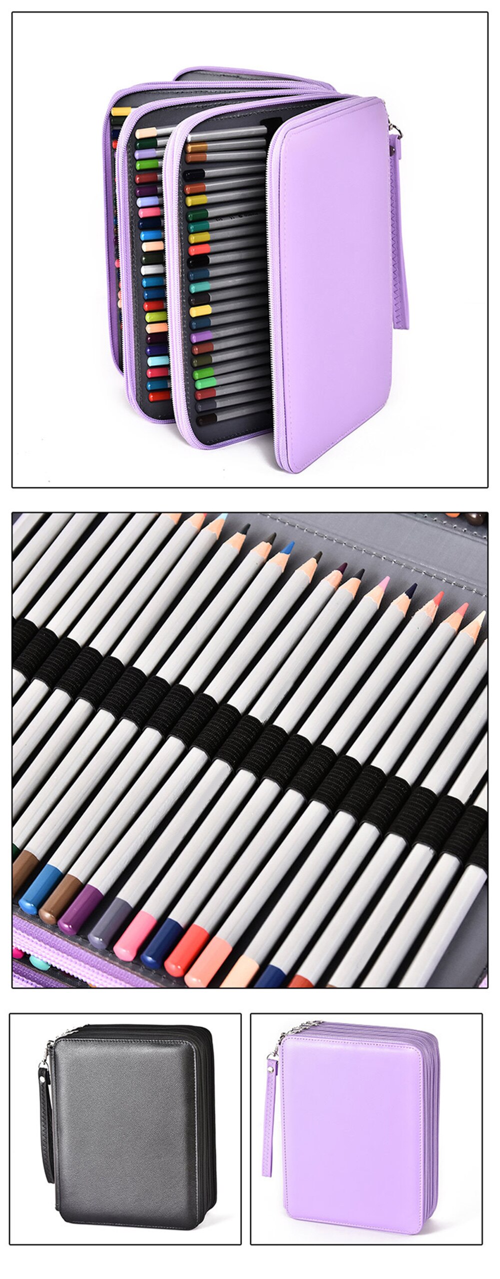 184/200/252 Slots Pencil Case School Pencilcase for Girls Boys Pen Box Large Penal Stationery Bag Big Cartridge Office Pouch Kit