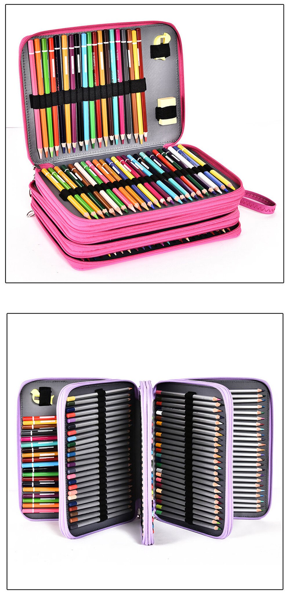 184/200/252 Slots Pencil Case School Pencilcase for Girls Boys Pen Box Large Penal Stationery Bag Big Cartridge Office Pouch Kit